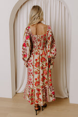 Boheme Whisper Floral Midi Dress in French Vanilla