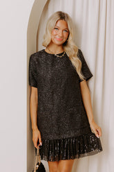 Starlit Soiree Tweed Mini Dress