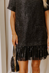 Starlit Soiree Tweed Mini Dress