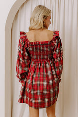 Plaid All Night Smocked Mini Dress