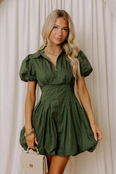 Cranberry Martini Mini Dress in Hunter Green