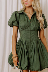Cranberry Martini Mini Dress in Hunter Green