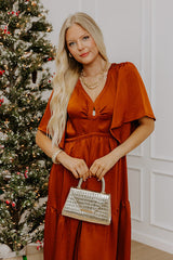 Gallery Glamour Satin Midi Dress