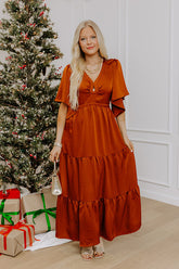 Gallery Glamour Satin Midi Dress