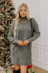 Soho Soft Knit Sweater Mini Dress in Charcoal