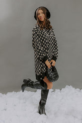 Petal Party Floral Knit Jacquard Mini Dress