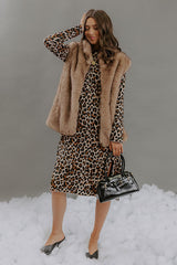 Metro Muse Knit Leopard Midi Dress