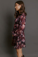 Evening Garden Floral Jacquard Mini Dress