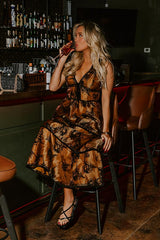 Blooming Grace Floral Tiered Midi Dress