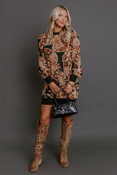 City Knit Affair Floral Mini Sweater Dress