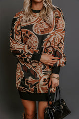 City Knit Affair Floral Mini Sweater Dress
