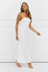 Monte Carlo Luxe Strapless Maxi Dress White