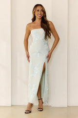 Iconic Influence Strapless Mesh Maxi Dress Mint