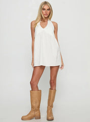 Celestyna Halter Mini Dress White