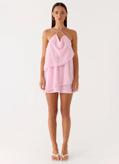On The Go Beaded Mini Dress - Pink