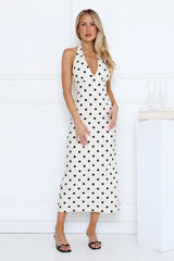 Spotlight Babe Halter Maxi Dress Beige