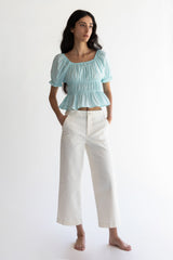 PUFF SLEEVE SQUARE NECK TOP