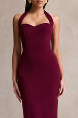 Robyn | Burgundy Sweetheart-Neck Maxi Dress
