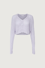CROPPED RIBBED CARDIGAN