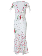 Plunge Floral Mermaid Dress