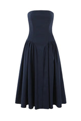 Pink Strapless A-line Maxi Dress