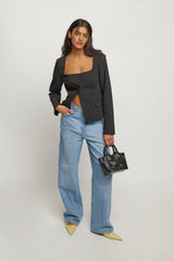 COLLARLESS BLAZER