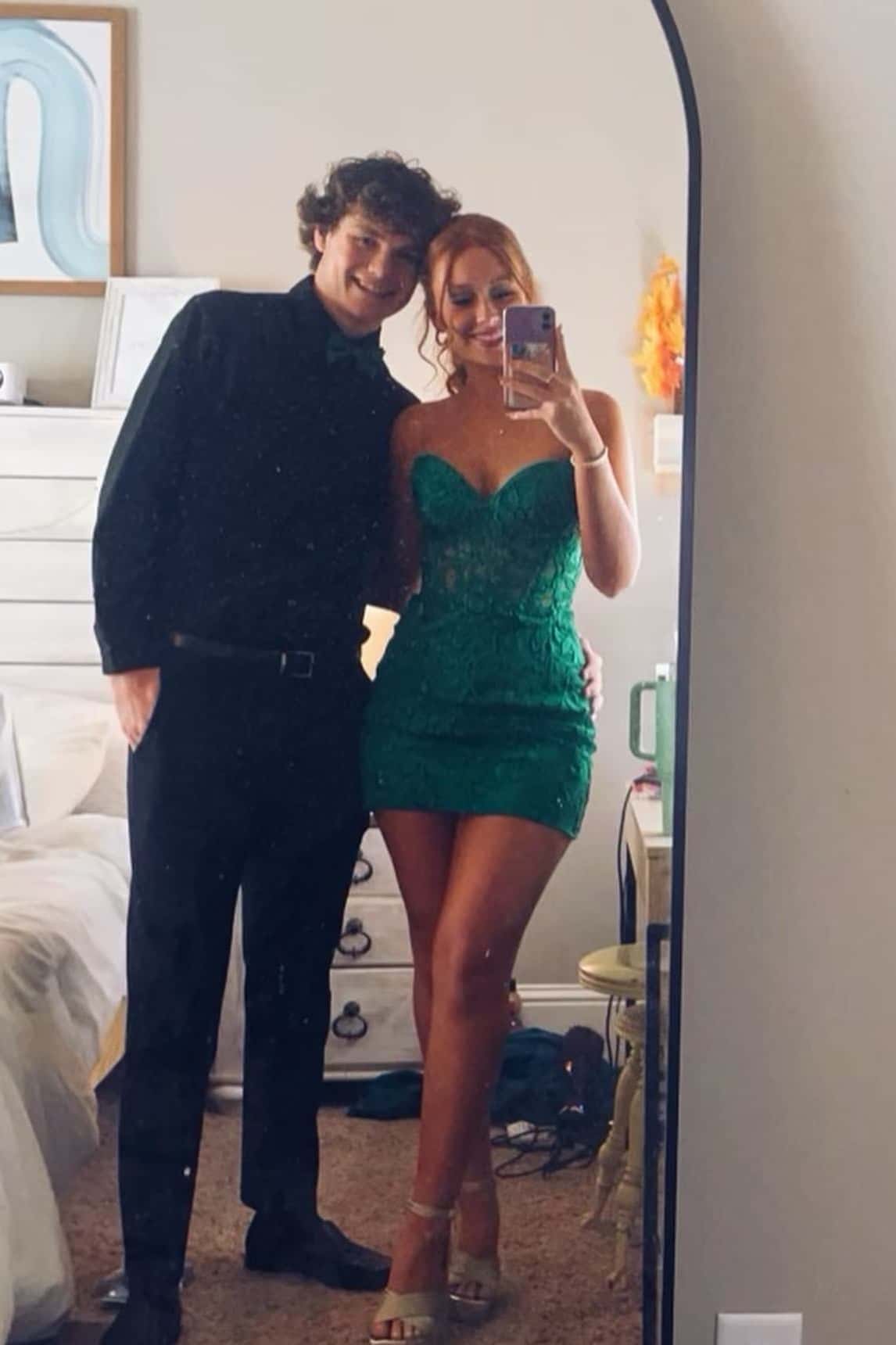 Sweetheart Blue Lace Tight Mini Dress