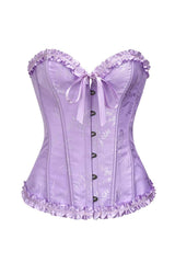 Sweetheart Lilac Lace-Up Floral Corset