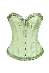 Sweetheart Sage Green Lace-Up Floral Corset