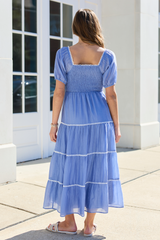Jennifer Blue Tiered Maxi Dress
