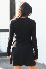 Kim Black Side Ruched Mini Dress FINAL SALE