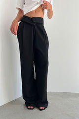 FOLD-OVER WAIST WIDE LEG PANT