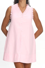 Marava Frill Trim Baby Doll Mini Dress Rosewater