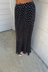 PLEATED PRINTED MAXI SKIRT