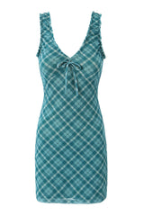 Straps Light Blue Floral Print Short Summer Dress