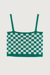 CHECKERED CROPPED TANK