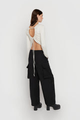 OPEN BACK KNIT TOP