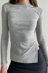 LONG SLEEVE TOP WITH SPLIT SIDES