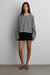 CROPPED STRIPED LONG SLEEVE TSHIRT