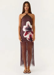 Niahvette Halter Midaxi Dress - Velvet Bloom