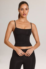 Modal Scoop-Neck Tank Top in Black