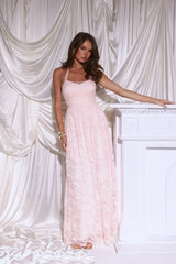 Magnetic Luxe Halter Maxi Dress Pink