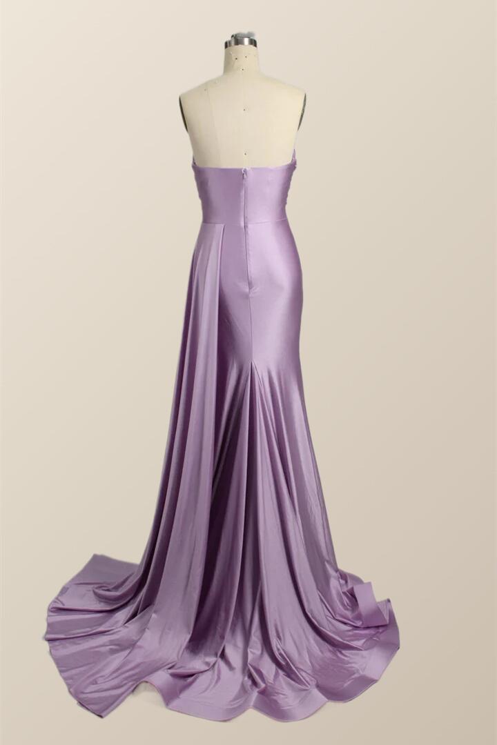 Sweetheart Lilac Ruched Mermaid Long Formal Dress