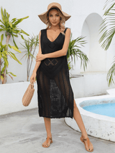Pool Party Crochet Midi Dress - Black