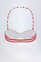 Multiway Bikini Top in Cherry Red Stripe