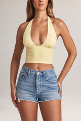 Modal Halterneck Top in Lemon Sherbet