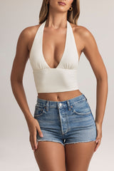 Modal Halterneck Top in White