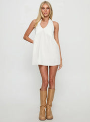 Celestyna Halter Mini Dress White