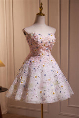 Sweetheart Flower Blossoming A-line Short Party Dress
