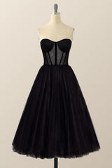 Sweetheart Emerald Green Tulle A-line Midi Dress